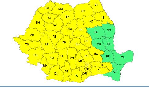ghuu - Cod galben de temperaturi ridicate în aproape toată țara