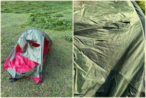 page 1 - Aventura cu cortul, întreruptă de un urs flămând. Momente de panică pentru o familie cu doi copii