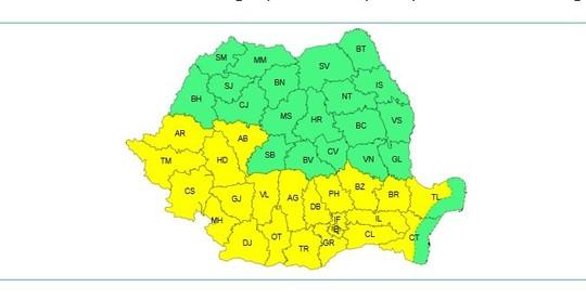Argeșul se află sub cod galben de caniculă și disconfort termic 2 cod galben canicula