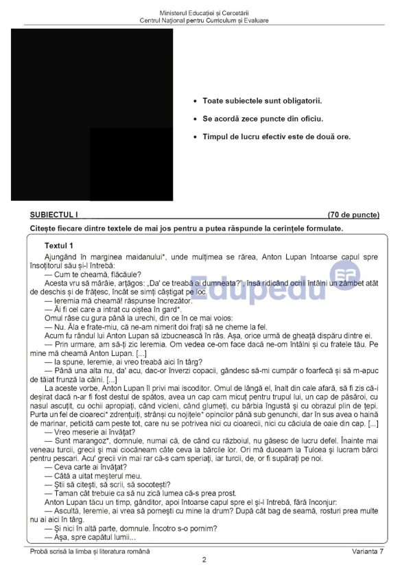Ce le-a picat elevilor la proba scrisă din cadrul evaluării naționale 2025 1 1 - Ce le-a picat elevilor la proba scrisă din cadrul evaluării naționale 2025