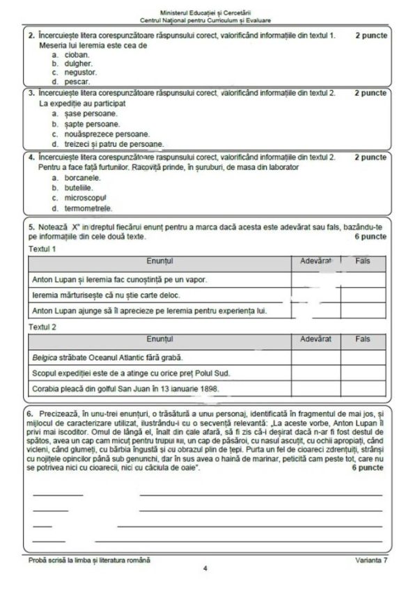 Ce le-a picat elevilor la proba scrisă din cadrul evaluării naționale 2025 3 62554436 - Ce le-a picat elevilor la proba scrisă din cadrul evaluării naționale 2025