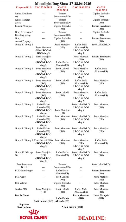 MOONLIGHT DOG SHOW la Bradu