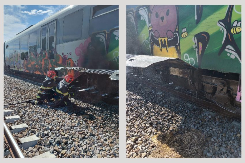 incendiu tren Arges incendiu tren Arges