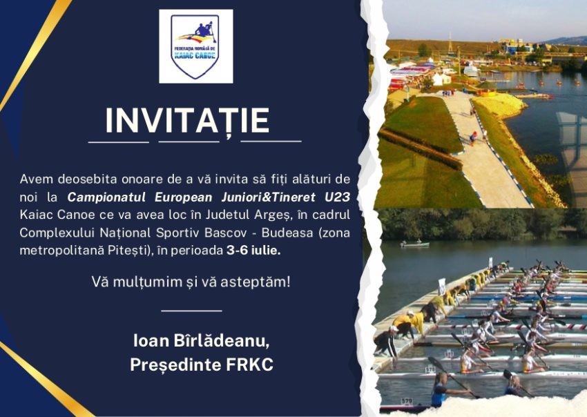 O nouă competiție de excepție în Argeș! Campionatul European de Juniori & Tineret U23 Kaiac-Canoe 2025! 1 Kaiac-Canoe in Argeș