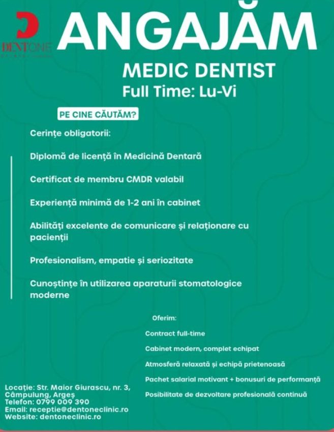 DentOne Clinic angajează medic dentist 1 - DentOne Clinic angajează medic dentist