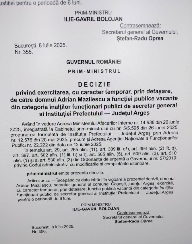 517721438 1159737376175443 4665503001399041747 n - Adrian Mazilescu, numit în funcția de secretar general al Prefecturii Argeș