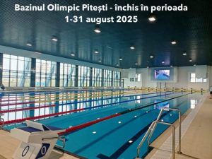În luna august. Bazinul Olimpic Pitești - închis temporar pentru revizie generală! 16 Sursă foto: FB Primăria Munciipiului Pitești.