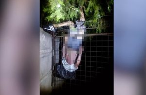 A rămas agățat într-un gard în timp ce fugea de polițiști 1 img - A rămas agățat într-un gard în timp ce fugea de polițiști