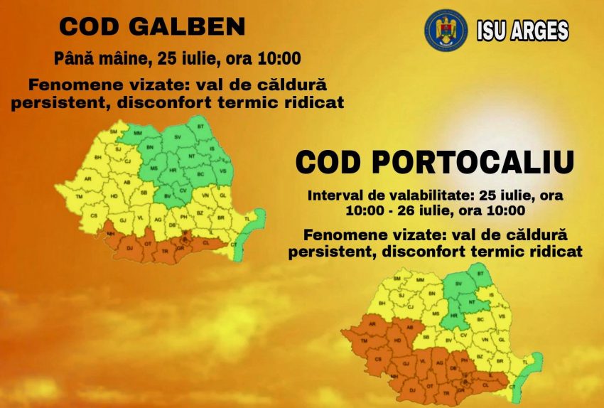 ARGEȘ. Canicula și disconfortul termic continuă și în zilele următoare 1 canicula ISU