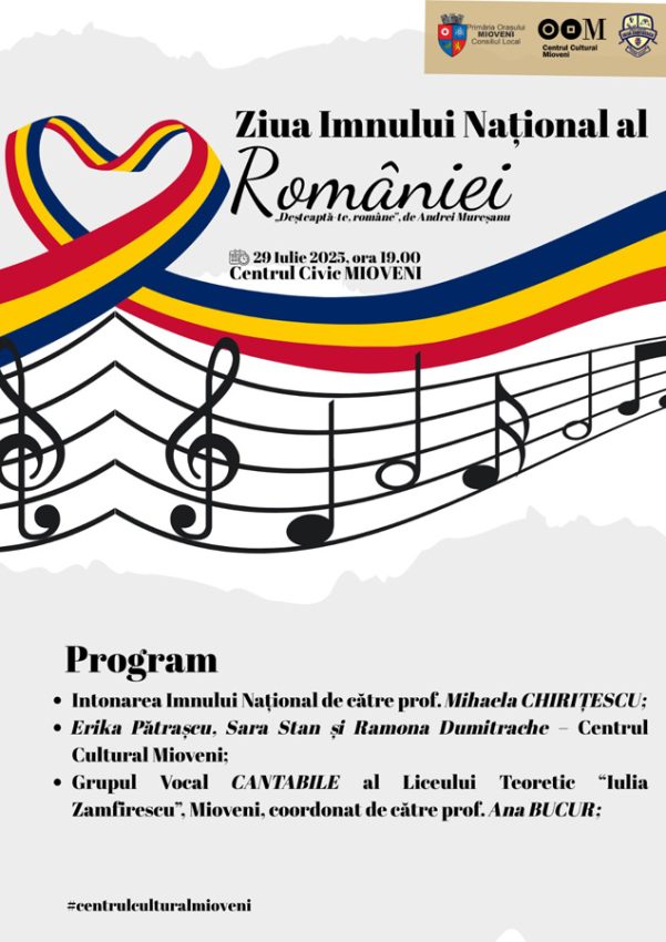 Celebrând mândria națională: Ziua Imnului României la Mioveni 1 Sursă foto: Centrul Cultural Mioveni.