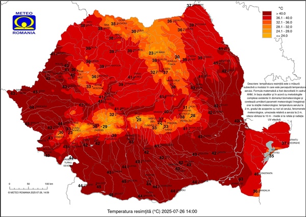 Țara noastră s-a topit astăzi! Localitatea unde s-au înregistrat 48 de grade Celsius 1 temperatura