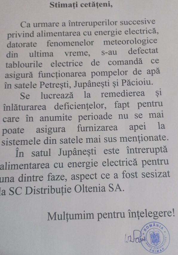 Anunț de interes pentru locuitorii comunei Coșești 1 1 - Anunț de interes pentru locuitorii comunei Coșești