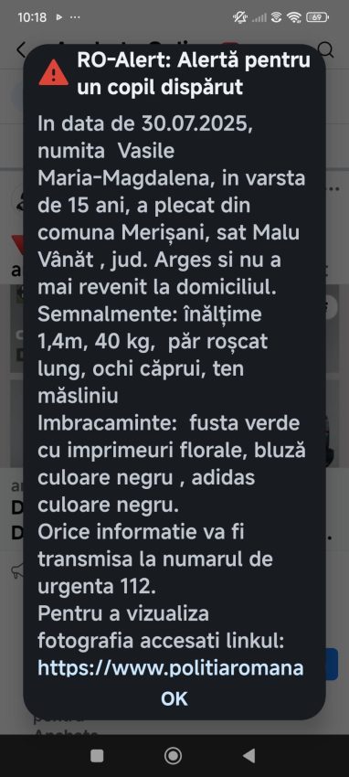 Informații noi legate de adolescenta de 15 ani din Merișani dată dispărută 1 WhatsApp Image 2025 07 31 at 10.23.25 - Informații noi legate de adolescenta de 15 ani din Merișani dată dispărută