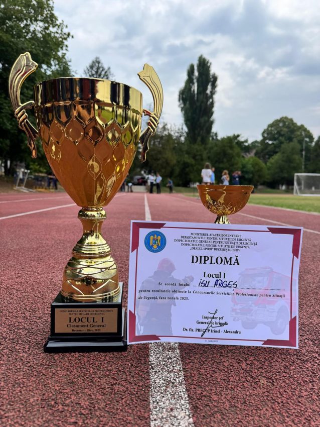 Locul I pentru lotul reprezentativ al ISU Argeș la faza zonală a Concursurilor Serviciilor Profesioniste pentru Situații de Urgență 1 concurs pompieri isu arges
