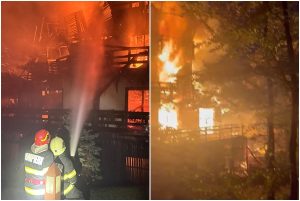 page 1 - (VIDEO) Incendiu violent la o pensiune din Râșnov