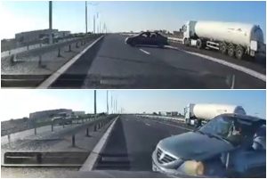 Șofer inconștient! A vrut să întoarcă pe A1 și a provocat un accident 1 page 3 - Șofer inconștient! A vrut să întoarcă pe A1 și a provocat un accident