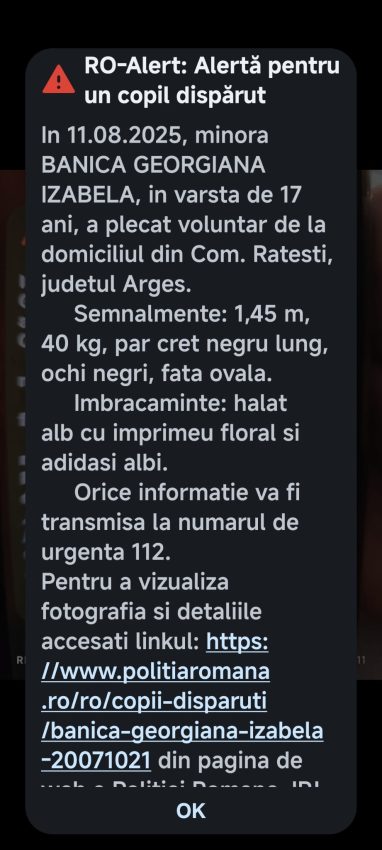 WhatsApp Image 2025 08 19 at 12.12.04 - Unde a fost găsită fata de 17 ani din Argeș căutată de familie și polițiști