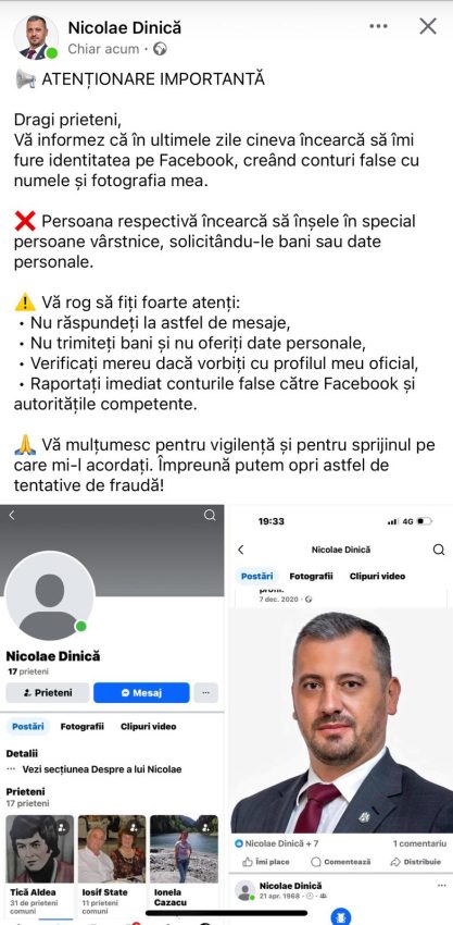 Tentativă de furt de identitate pe Facebook în numele primarului din Corbeni 1 WhatsApp Image 2025 08 26 at 20.04.43 - Tentativă de furt de identitate pe Facebook în numele primarului din Corbeni