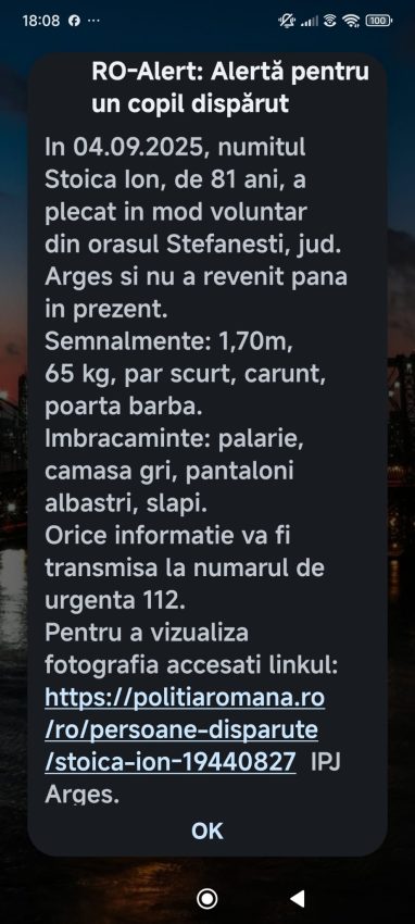 Unde a fost găsit bărbatul de 81 de ani din Ștefănești căutat de familie și polițiști 2 WhatsApp Image 2025 09 04 at 18.09.36 1 - Unde a fost găsit bărbatul de 81 de ani din Ștefănești căutat de familie și polițiști