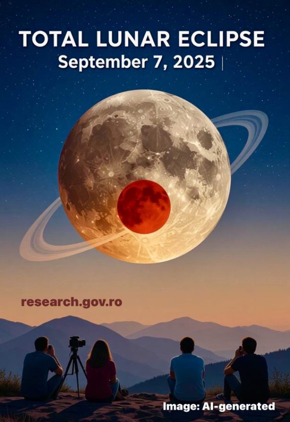 Eclipsă totală de Lună vizibilă în România pe 7 septembrie: spectacolul cerului durează peste 5 ore 1 Sursă foto: FB Autoritatea Națională pentru Cercetare - România