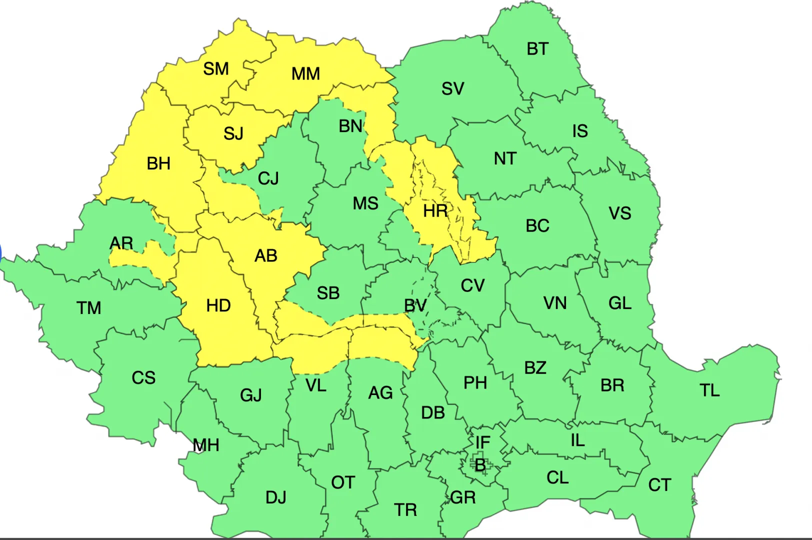 Cod galben de vreme rea în Argeș și în alte județe din țară 1 cod galben 8 septembrie 2025 3aB2E - Cod galben de vreme rea în Argeș și în alte județe din țară