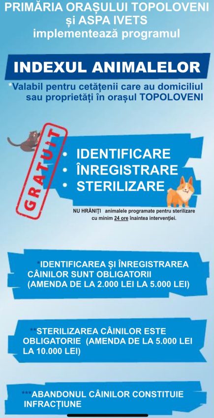 Sterilizări GRATUITE ale animalelor cu stăpân din TOPOLOVENI 2 546867913 761312456535785 8114618633554444174 n - Sterilizări GRATUITE ale animalelor cu stăpân din TOPOLOVENI