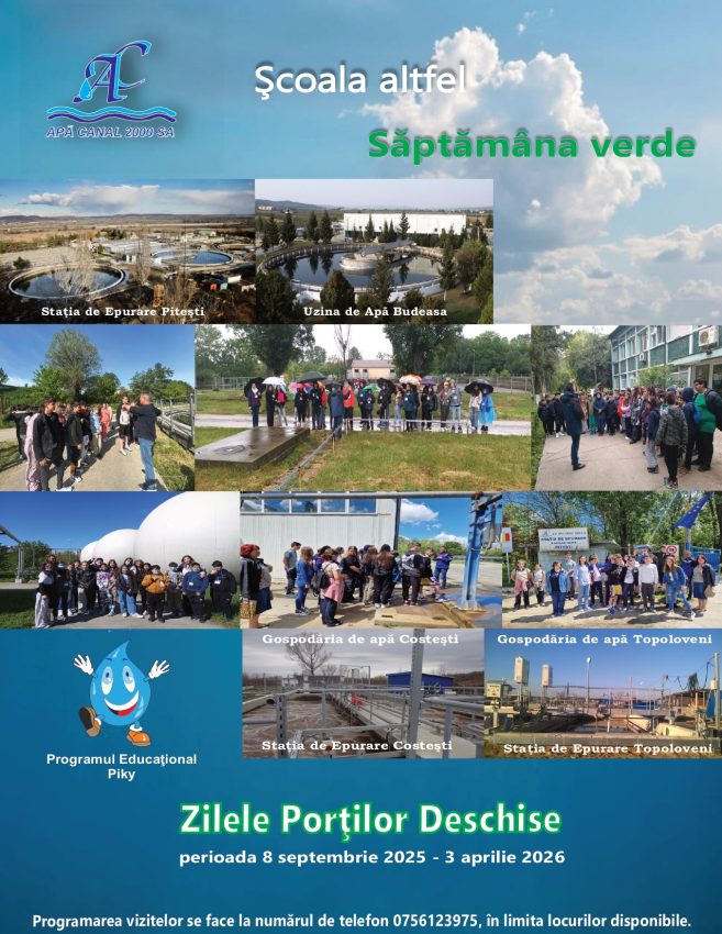 "Școala altfel" și "Săptămâna verde" - Porți deschise la Apă Canal 2000 S.A. Pitești 1 poster Scoala altfel-Saptamana verde APA CANAL