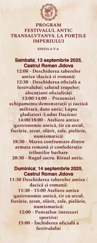În weekend. ”TRANSALUTANUS FEST” aduce istoria la viață la Castrul Roman Jidova 1 Sursă foto: CJ ARges
