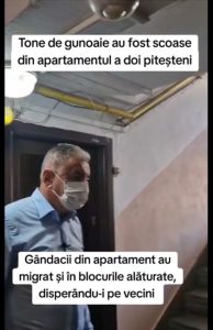 Tone de gunoaie scoase dintr-un apartament din Pitești: gândacii au invadat blocurile vecine 2 . Sursă foto: screenshot video FB Cristian Gentea.