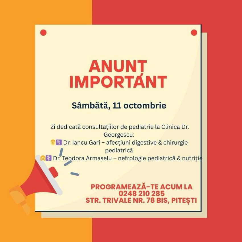 WhatsApp Image 2025 10 05 at 12.11.48 - Zi dedicată consultațiilor pediatrice specializate la Clinica Dr. Georgescu