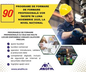 În noiembrie. Cursuri gratuite de calificare și recalificare prin ANOFM 1 Sursă foto: anofm.ro
