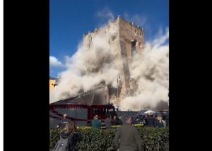 cats 1 - Doi români răniți în urma prăbușirii parțiale a unui turn medieval din Roma