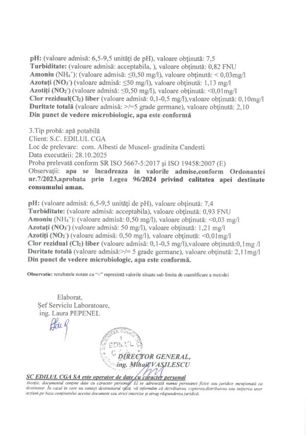 calitatea apei Edilul