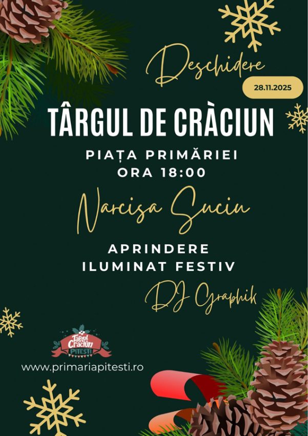 Narcisa Suciu deschide Târgul de Crăciun Pitești 2025! Startul sărbătorilor de iarnă, pe 28 noiembrie 1 Foto: Facebook Primaria Municipiului Pitesti