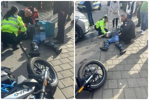 cats 4 - Livrator Wolt acroșat de o mașină! Polițiștii locali piteșteni i-au acordat primul ajutor