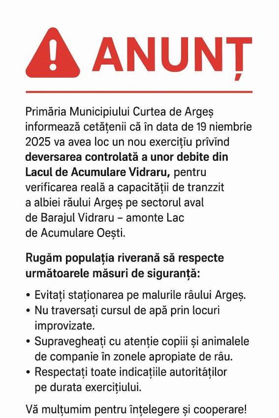 583006858 1306925504811411 7307325901756399310 n - Un nou exercițiu privind deversarea controlată a unor debite din lacul de acumulare Vidraru are loc pe 19 noiembrie