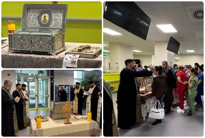 page - Racla cu moaștele Sfântului Nectarie, la Spitalul Orășenesc Mioveni