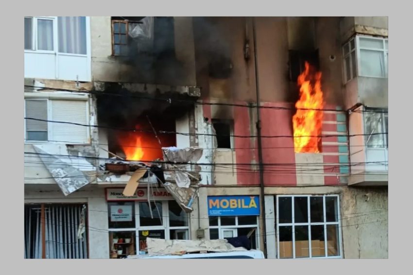 explozie incendiu bloc Braila explozie incendiu bloc Braila