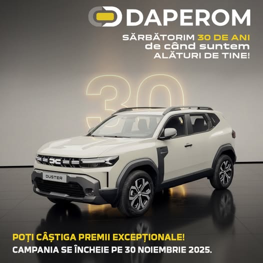Ia-ți vacanță cu Daperom! Ofertă valabilă pentru achizițiile oricărui model Dacia sau Renault 1 campanie Daperom