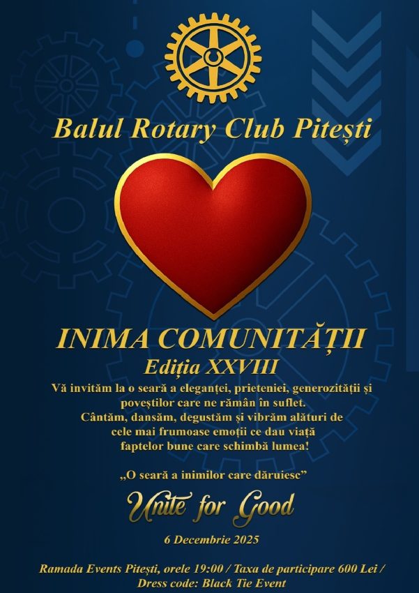 407d11ff b58c 4d5e bed5 419eb48b7628 - Balul de Caritate Rotary Club Pitești: „Inima Comunității” – O gală a tradiției și generozității