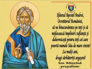 sfantu andrei mesaj minzina - Consiliul Județean Argeș urează „La mulți ani!” sărbătoriților de Sfântul Andrei