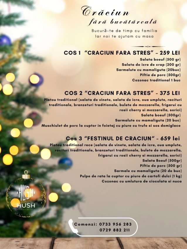 Sărbători fără stres! Bucură-te de timp cu familia iar Hush te ajută cu masa! 2 cosuri sarbatori Hush