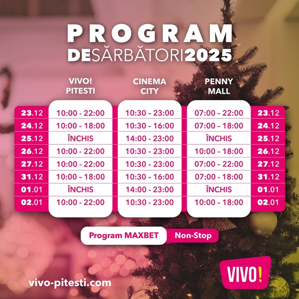 Pitești. Care este programul mall-urilor în perioada sărbătorilor de iarnă 2 8e1ef91d 30c7 498b 9f95 f561159aabd2 - Pitești. Care este programul mall-urilor în perioada sărbătorilor de iarnă