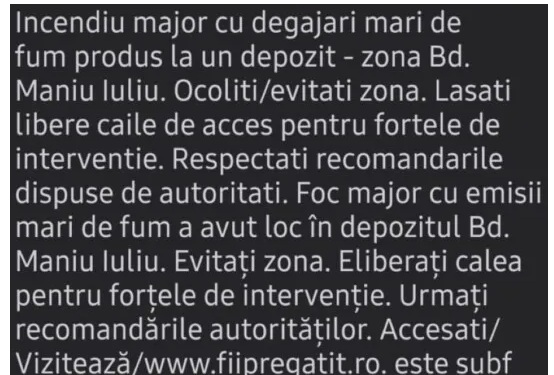 1 - Incendiu puternic la intrare pe A1! A fost transmis mesaj RO-Alert!