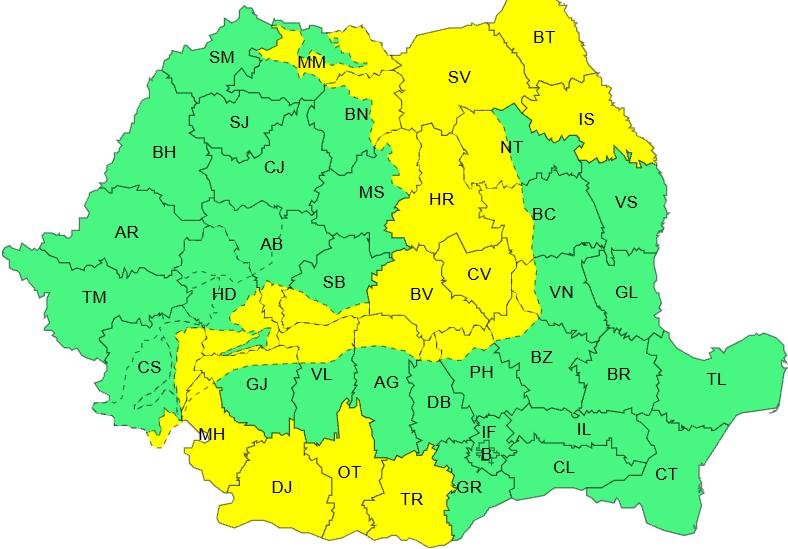 11 - Cod galben de vânt puternic în Argeș