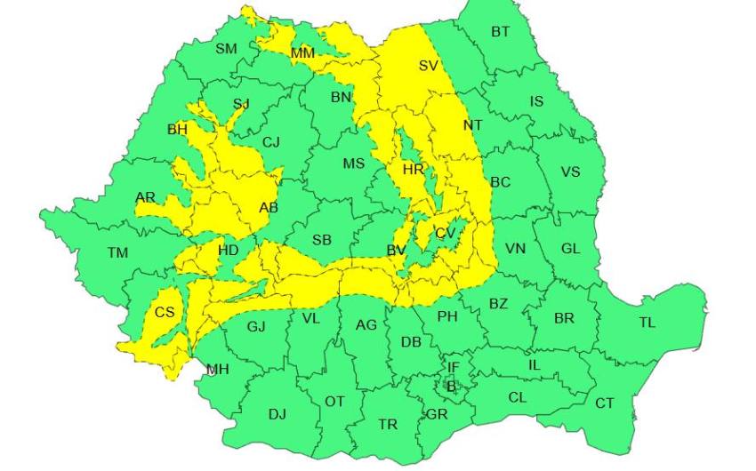 111 - Argeșul și alte 26 de județe se află sub cod galben de vânt puternic