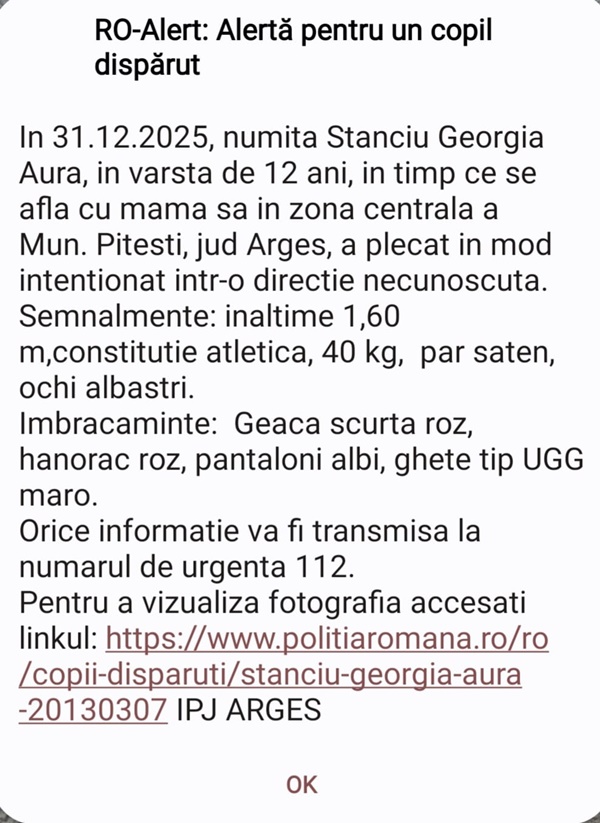 75d9547a 5c93 48ae aa7e f4ed24f7ebaf - Pitești: Aura este de negăsit! A dispărut din Piața Primăriei în noaptea de Revelion