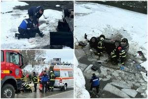 page - Mașină căzută în râul Bistrița! Trei copii salvați de jandarmi