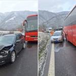 cats - Accident în lanț pe DN 7. Autobuz înmatriculat în Argeș, implicat
