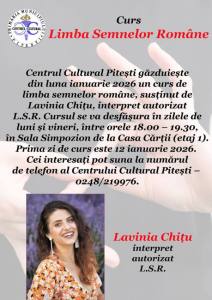 După aparițiile de pe scena marilor festivaluri, Lavinia Chițu începe un curs de Limba Semnelor Române, la Casa Cărții 1 Sursă foto: FB Primăria MNunicipiului Pitesti